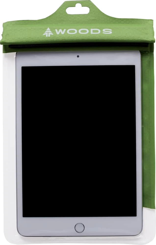 Woods Waterproof Tablet Dry Bag Pouch W/ Zip Seal & Velcro Roll Top Closure, Green - Image 4