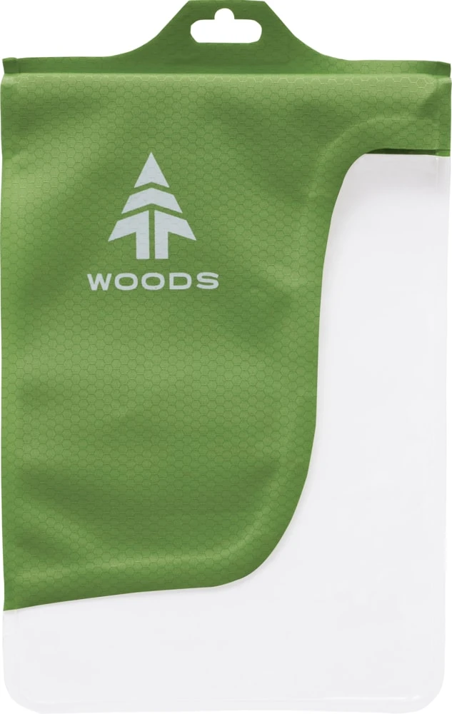 Woods Waterproof Tablet Dry Bag Pouch W/ Zip Seal & Velcro Roll Top Closure, Green - Image 2