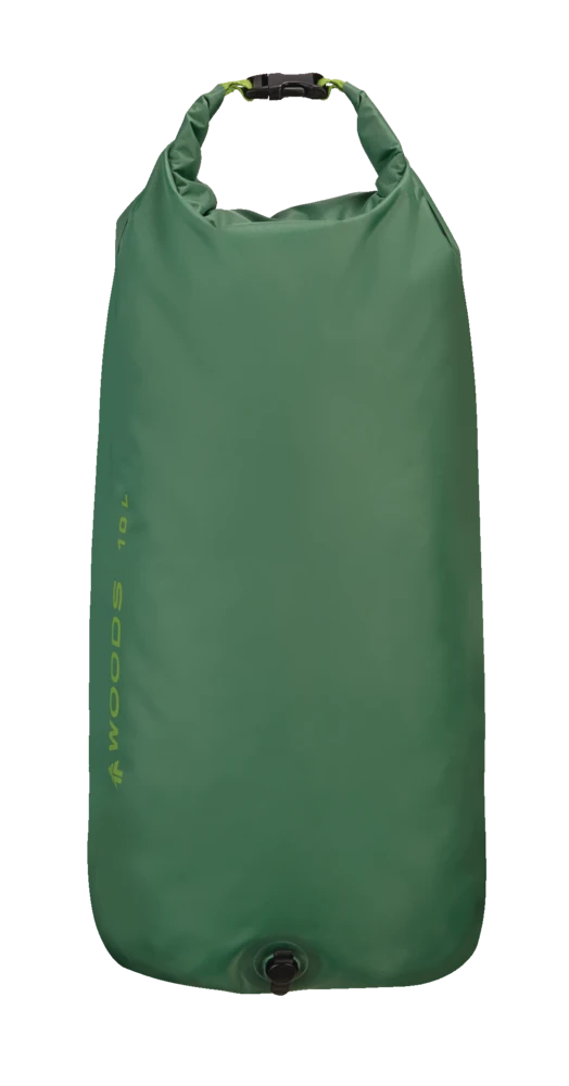 Woods Lightweight Waterproof Dry Bag W/ Valve For Camping, Hiking & Water Sports, 10-L, Green