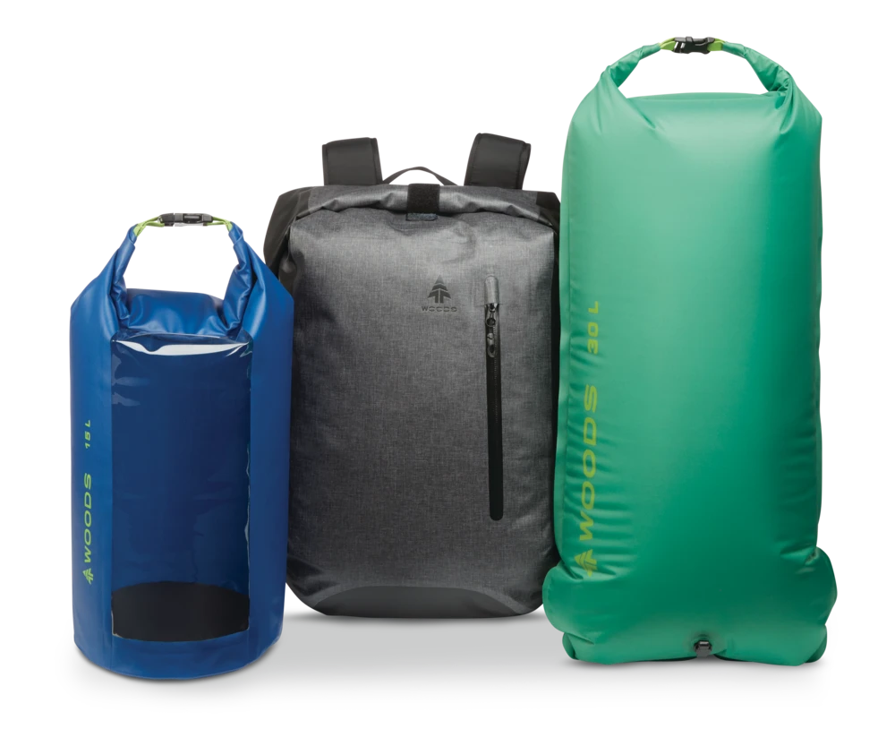 Woods Lightweight Waterproof Dry Bag W/ Valve For Camping, Hiking & Water Sports, 10-L, Green - Image 2