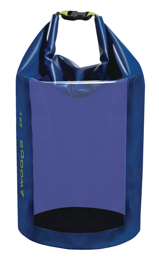 Woods Heavy Duty Waterproof Dry Bag W/ Window For Camping, Hiking & Water Sports, 25-L, Blue