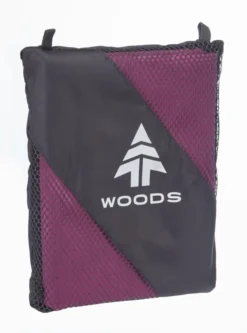 Woods Compact Lightweight Absorbent & Fast-Drying Microfibre Camping Beach Towel, Assorted, 33.4 X59-in