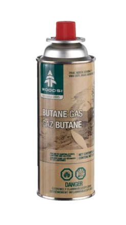 Woods Butane Gas Canister/Cartridge, Fuel For Camping Stoves/Lanterns/Heaters, 8-oz