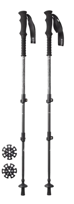 Woods Carbon Ultra-Light Collapsible Adjustable Trekking Poles For Hiking & Walking