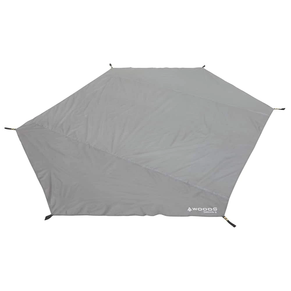 Woods Cascade 3-Person Waterproof Camping Tent Footprint/Ground Cloth Sheet W/ Stuff Sack