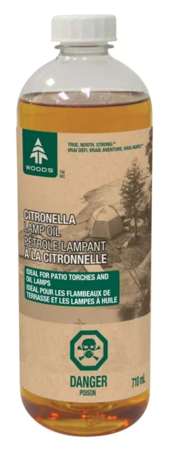 Woods Citronella Lamp Oil For Wick-Feeding Camping Lamps & Outdoor Tiki Torches, 710-mL