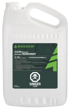 Woods Clear Kerosene, Triple Filtered Fuel For Camping Wick-Feeding Lanterns & Heaters, 3.78-L