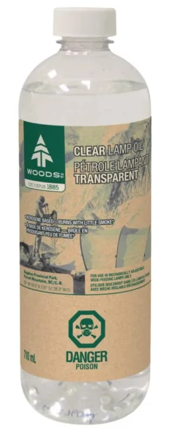 Woods Clear Lamp Oil, Kerosene-Based Fuel For Wick-Feeding Camping Lamps, 710-mL