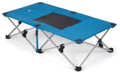 Woods DOG-WOOD Portable Folding Dog Camp Cot W/ Carry Bag, Supports 70-lb, Blue