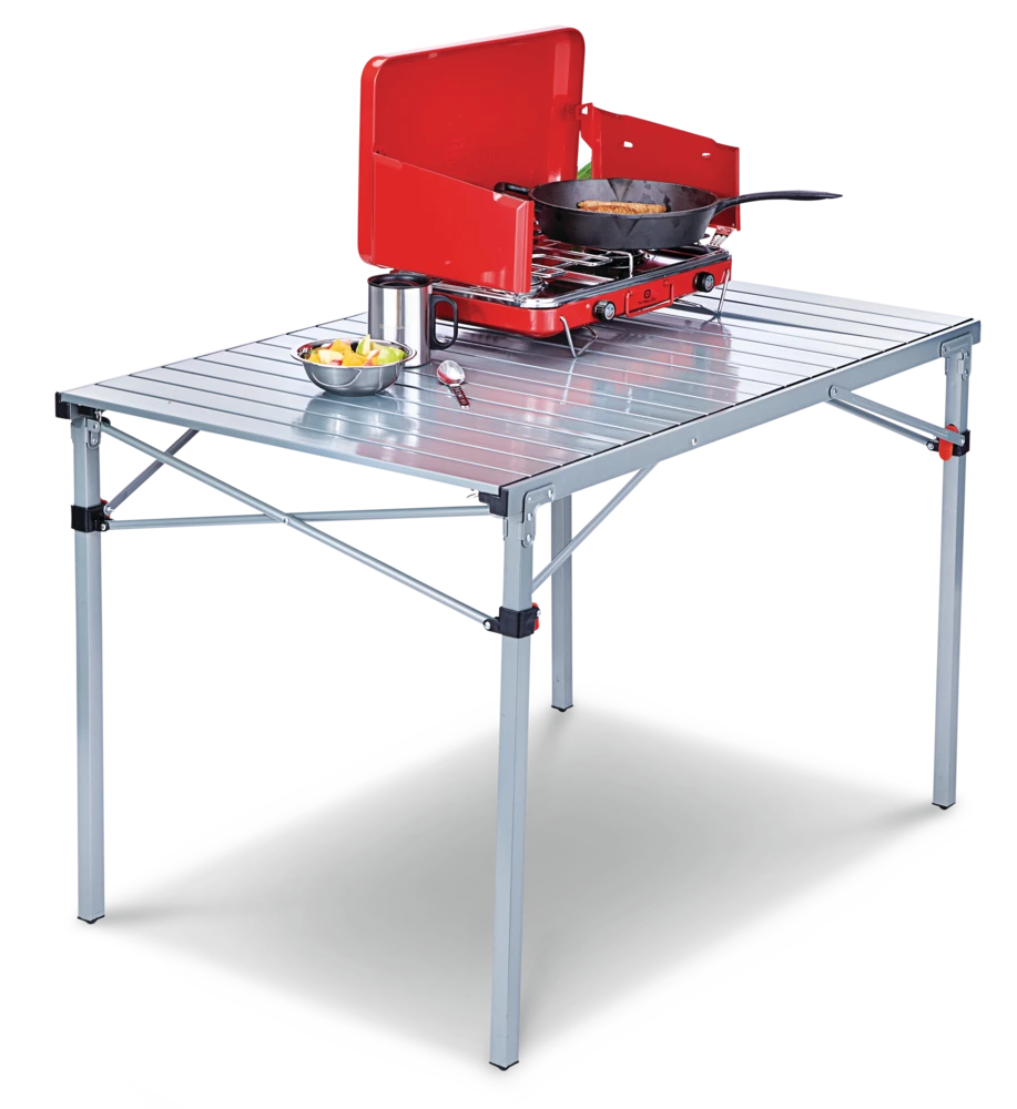 Woods Easy Fold Portable Folding Family Camping Table For Cooking & Dining W/ Carry Bag - Image 4