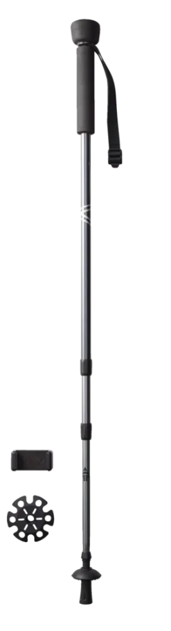 Woods Exposure Telescopic Adjustable Aluminium Trekking Pole W/ Phone Clip For Hiking & Walking