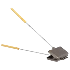 Woods⢠Cast Iron Long Handle Double Camping Cooker/Toaster, 9-in