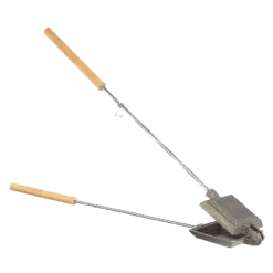 Woods⢠Cast Iron Non-Stick Camping Sandwich Toaster W/ Long Handle, 4x4-in