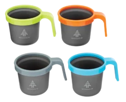 Woods⢠Anodized Camping Mug Set, Assorted Colours, 280-mL, 4-pk