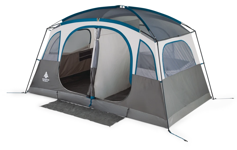Woods Klondike 3-Season, 6-Person Camping Cabin Tent W/ Canopy/Awning, Rain Fly & Carry Bag - Image 2