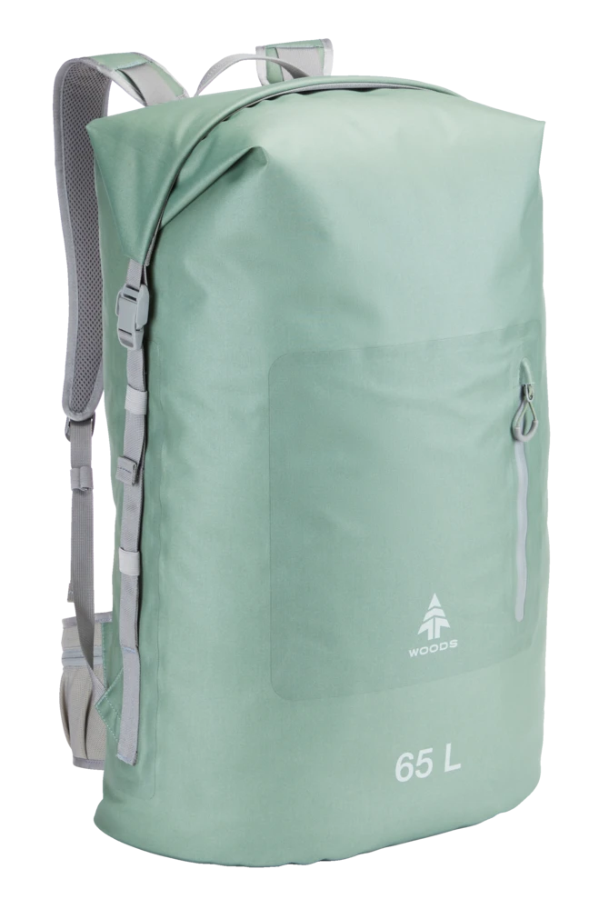 Woods Portage Roll Top Waterproof Dry Backpack For Camping/Hiking/Canoeing/Kayaking, 65-L - Image 2