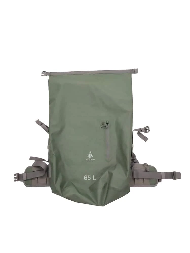 Woods Portage Roll Top Waterproof Dry Backpack For Camping/Hiking/Canoeing/Kayaking, 65-L - Image 4