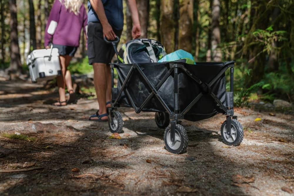 Woods Outdoor Collapsible Folding Utility Standard Wagon W/ Carry Bag, 150 Lb Capacity, Black - Image 4