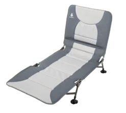 Woods Portable Quick Set-Up Folding Adjustable Camping Lounger/Cot, Supports 300 Lbs, Grey