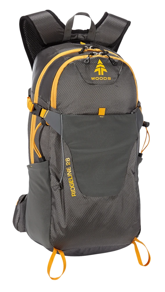 Woods Ridgeline Daypack, 2-Compartment Backpack For Hiking/Camping/Travel, Assorted, 28-L - Image 5