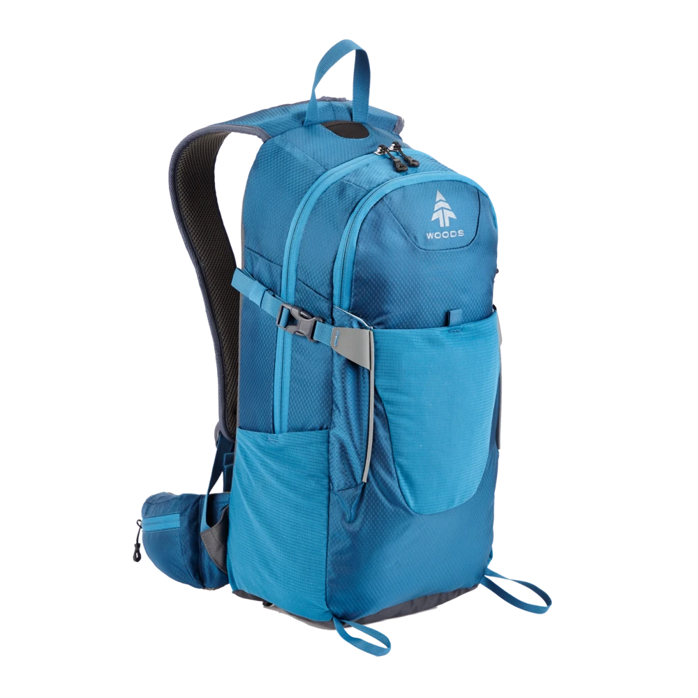 Woods Ridgeline Daypack, 2-Compartment Backpack For Hiking/Camping/Travel, Assorted, 28-L