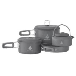 Woods™ Selkrik Aluminum Anodized Camping Cooking Set, Grey, 4-pc