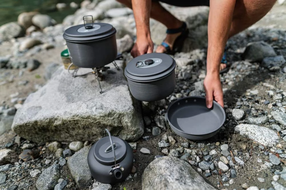 Woods™ Selkrik Aluminum Anodized Camping Cooking Set, Grey, 4-pc - Image 3