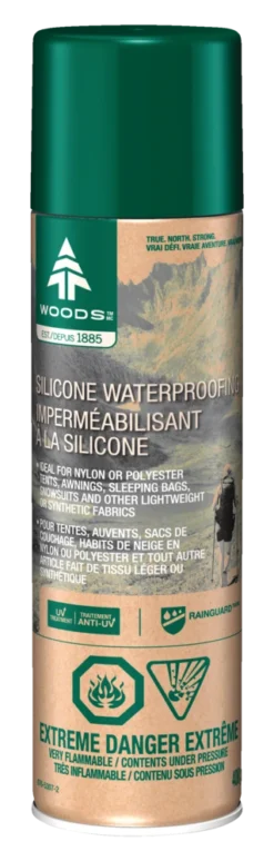 Woods Silicone Waterproofing Spray For Nylon/Polyester Camping Tents, Tarps & Outdoor Gear 400-g