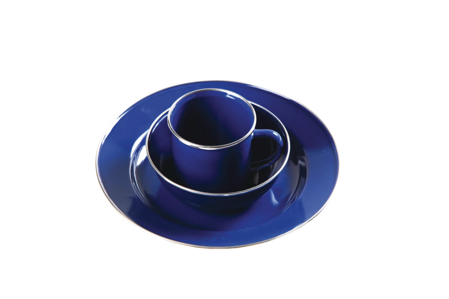 Woods Individual Enamel Camping Tableware Set, 3-pc