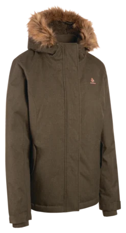 Woods Women's Nicole Insulated Waterproof Winter Parka Jacket Sherpa/Faux Fur Hood, Green