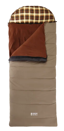 Woods Yukon 10 Insulated Cotton Canvas 5-in-1 Cold Weather Sleeping Bag W/ Flannel Lining & Duffel Bag, -45°C